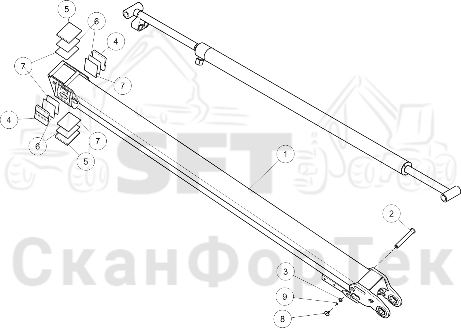 Схема: Телескопическая стрела 9310033645-