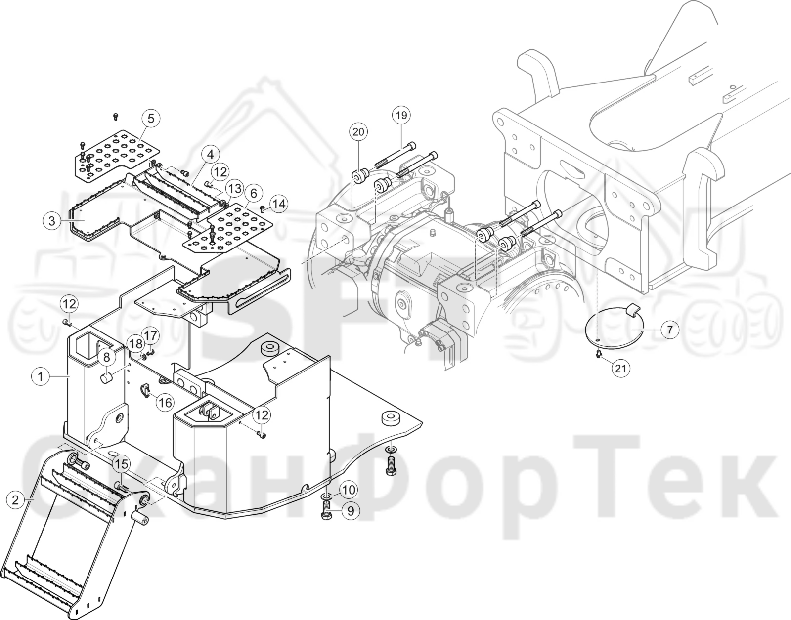 Схема: Передний нижний картер