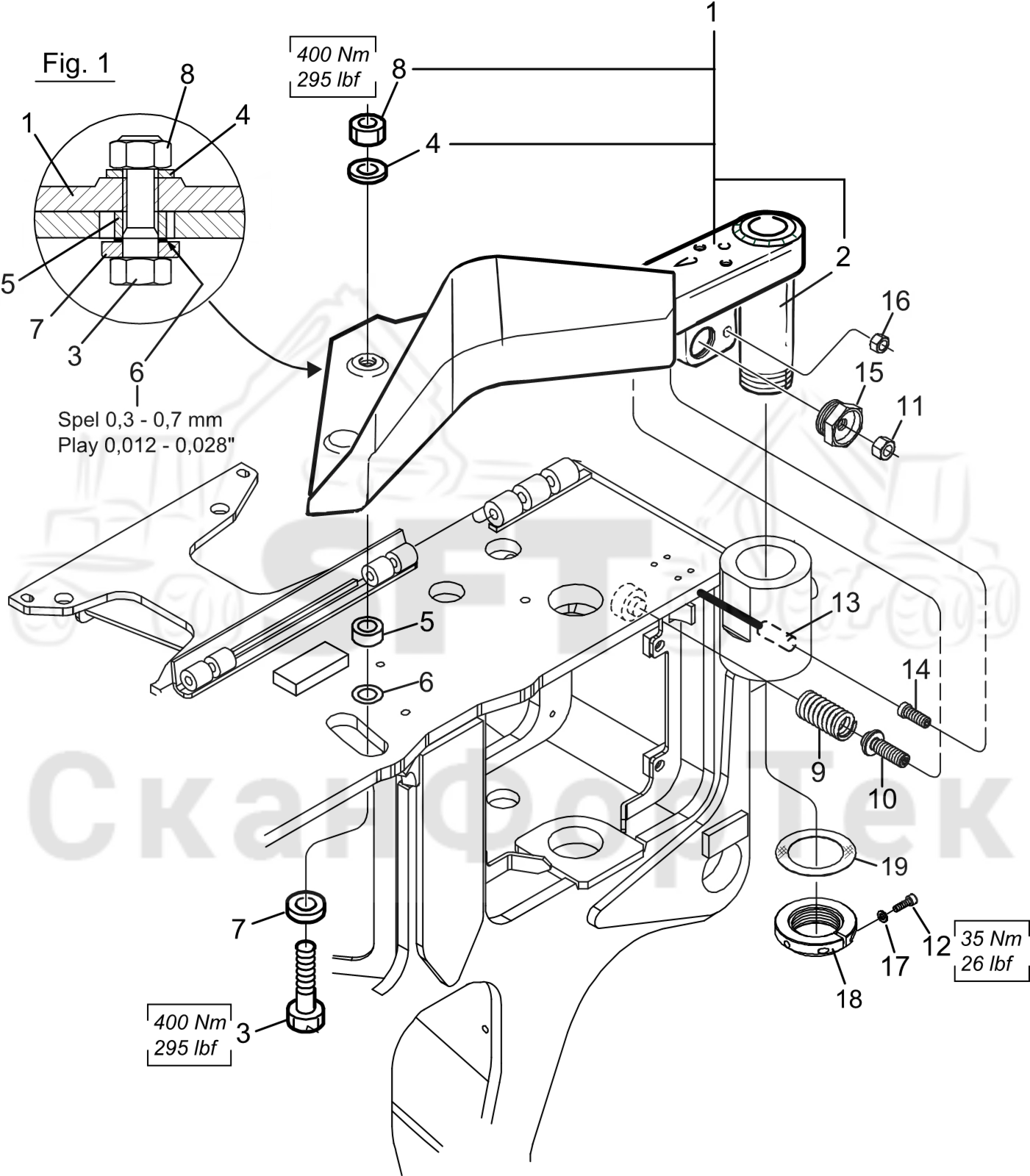 Схема: Верхний сучкорезный нож