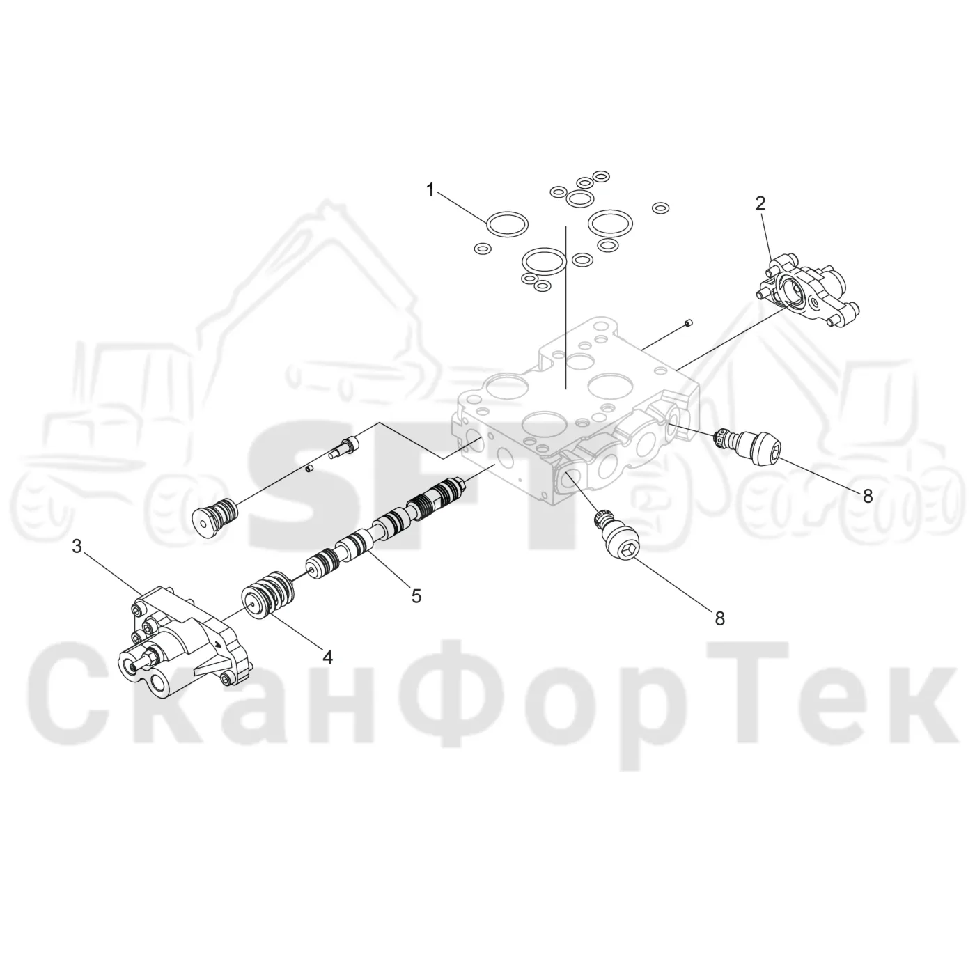 Схема: Секция клапана Подача питания S04