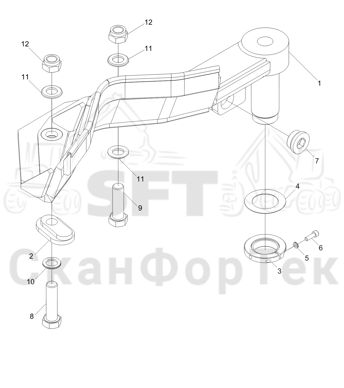 Схема: Верхний сучкорезный нож