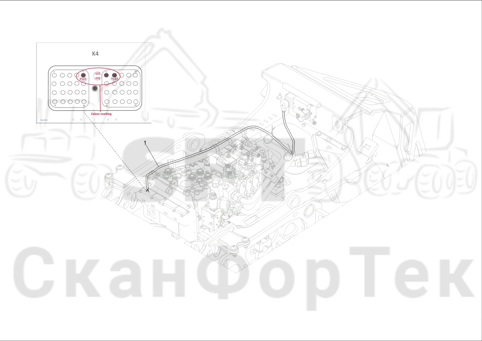 Схема: Электрооборудование цветовой маркировки