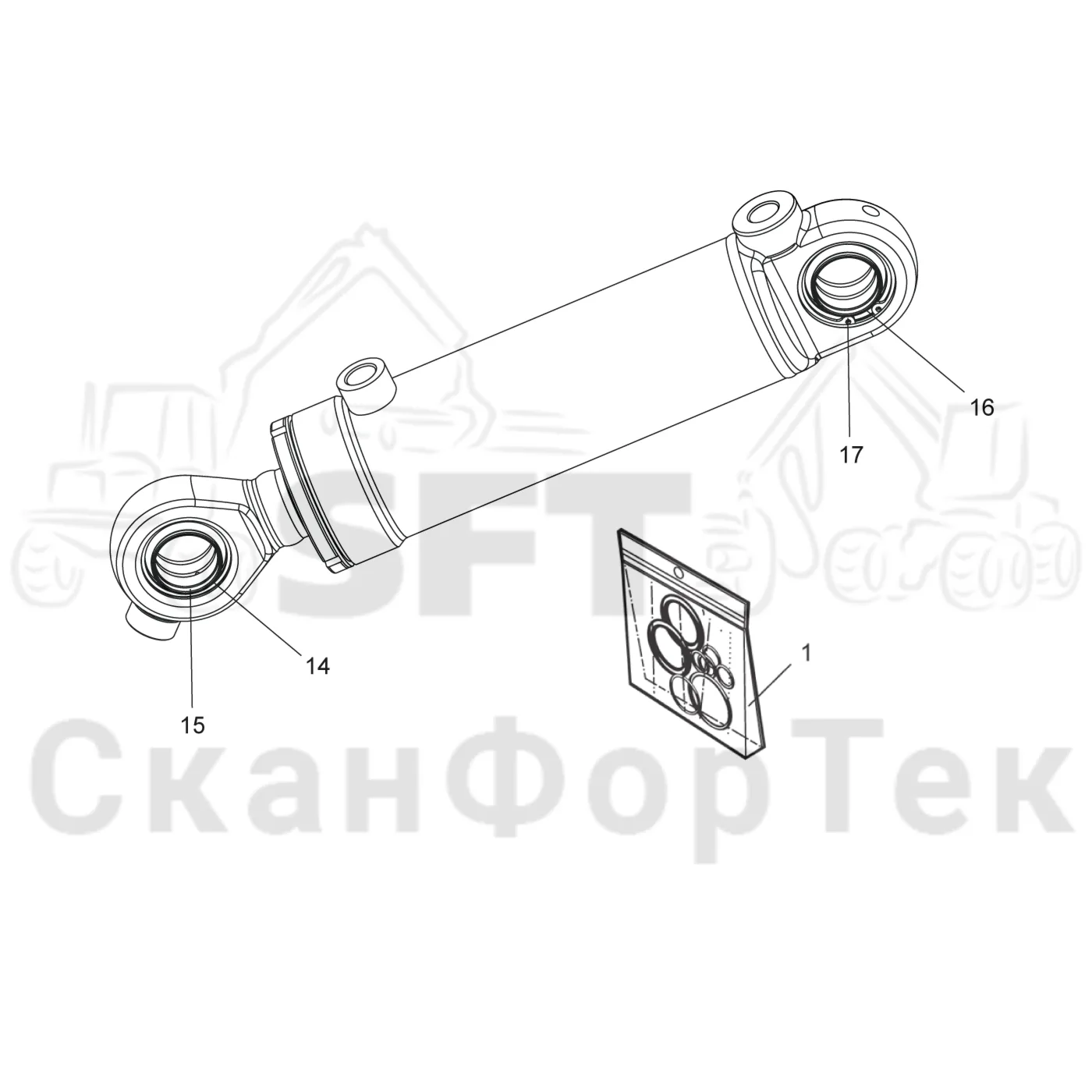 Схема: Запасные части цилиндра 1202118261-