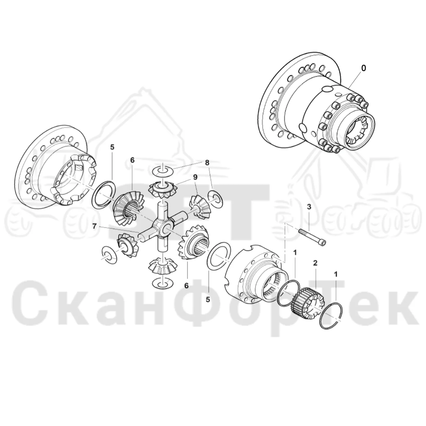 Схема: Картер дифференциала
