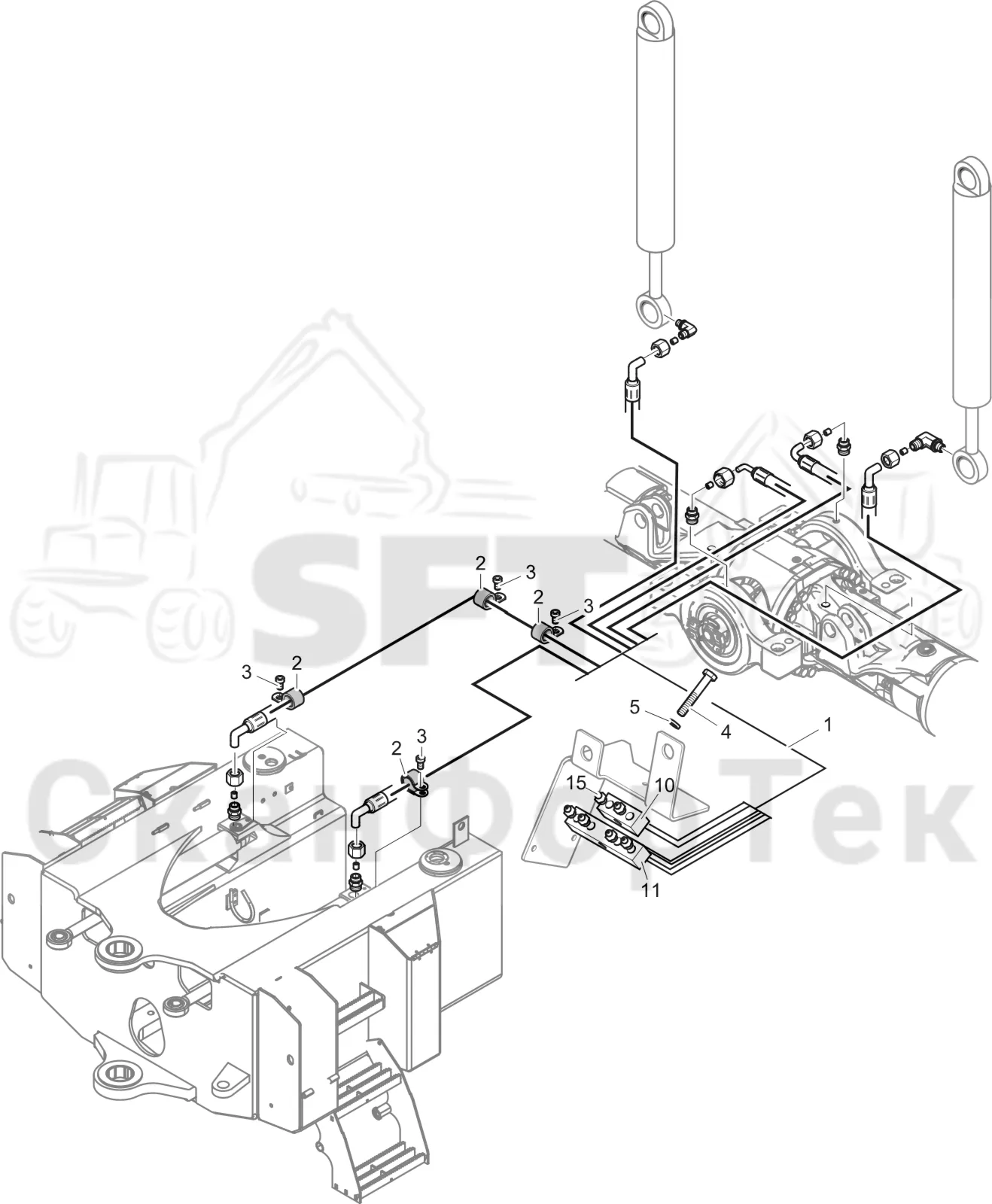 Схема: Komatsu / Лесозаготовительные машины / 951 S/N 9510004367- / Каталог запасных частей / шасси / Смазка, шасси