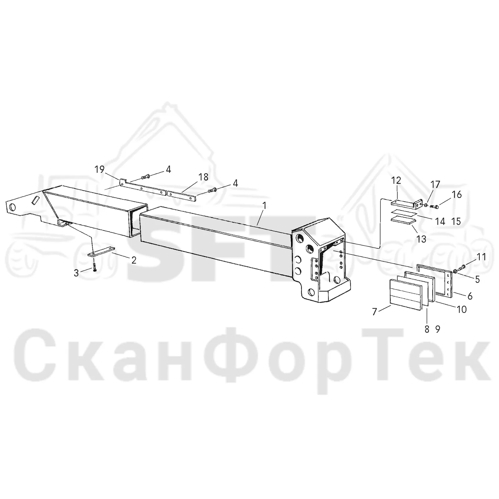 Схема: Telescopic boom,​ outer 8,​5 m