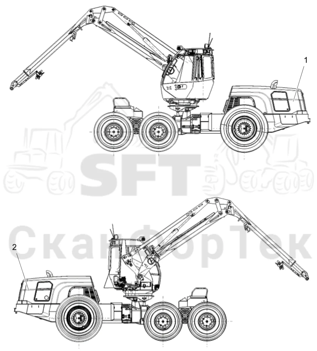 Схема: Komatsu / Лесозаготовительные машины / 951 S/N 9510004367- / Каталог запасных частей / Различное оборудование / Комплект бирок