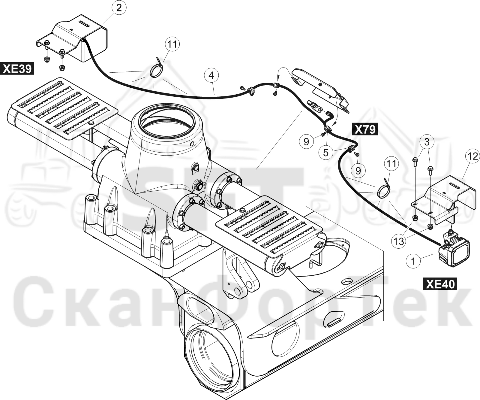 Схема: Рабочие лампы Сочленение, cветодиодные