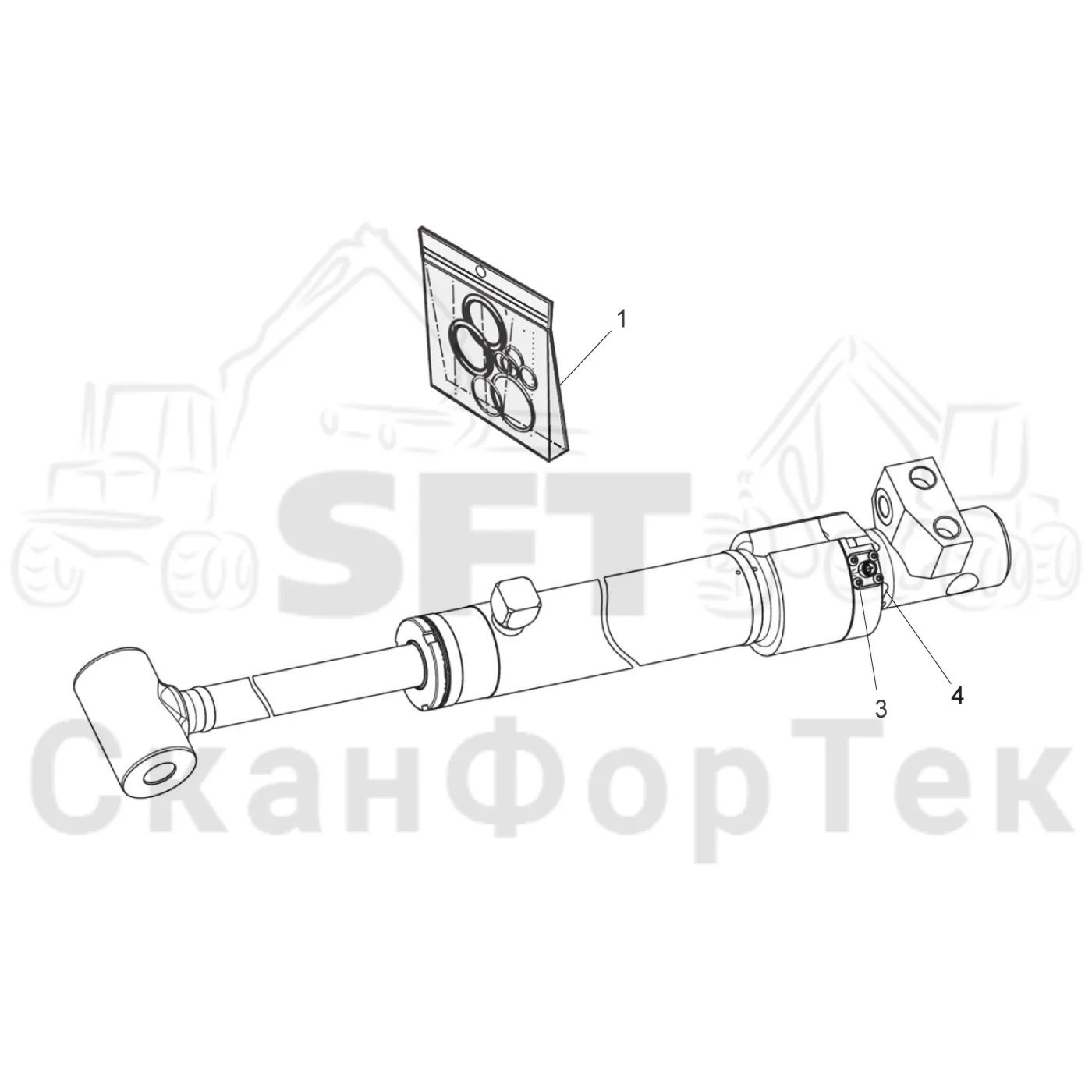 Схема: Телескопический цилиндр/Smart Crane