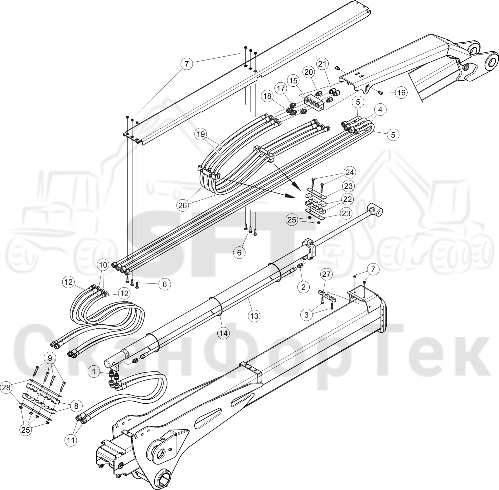 Схема: Трубы и шланги/Smart Crane