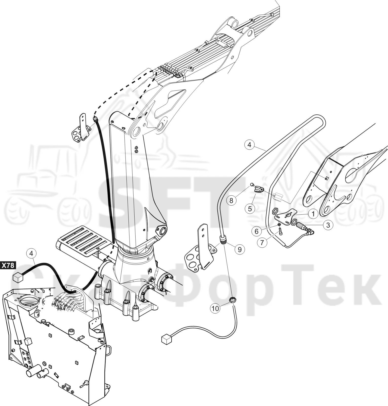 Схема: Демпфер подъемного крана Комплект электрооборудования TX