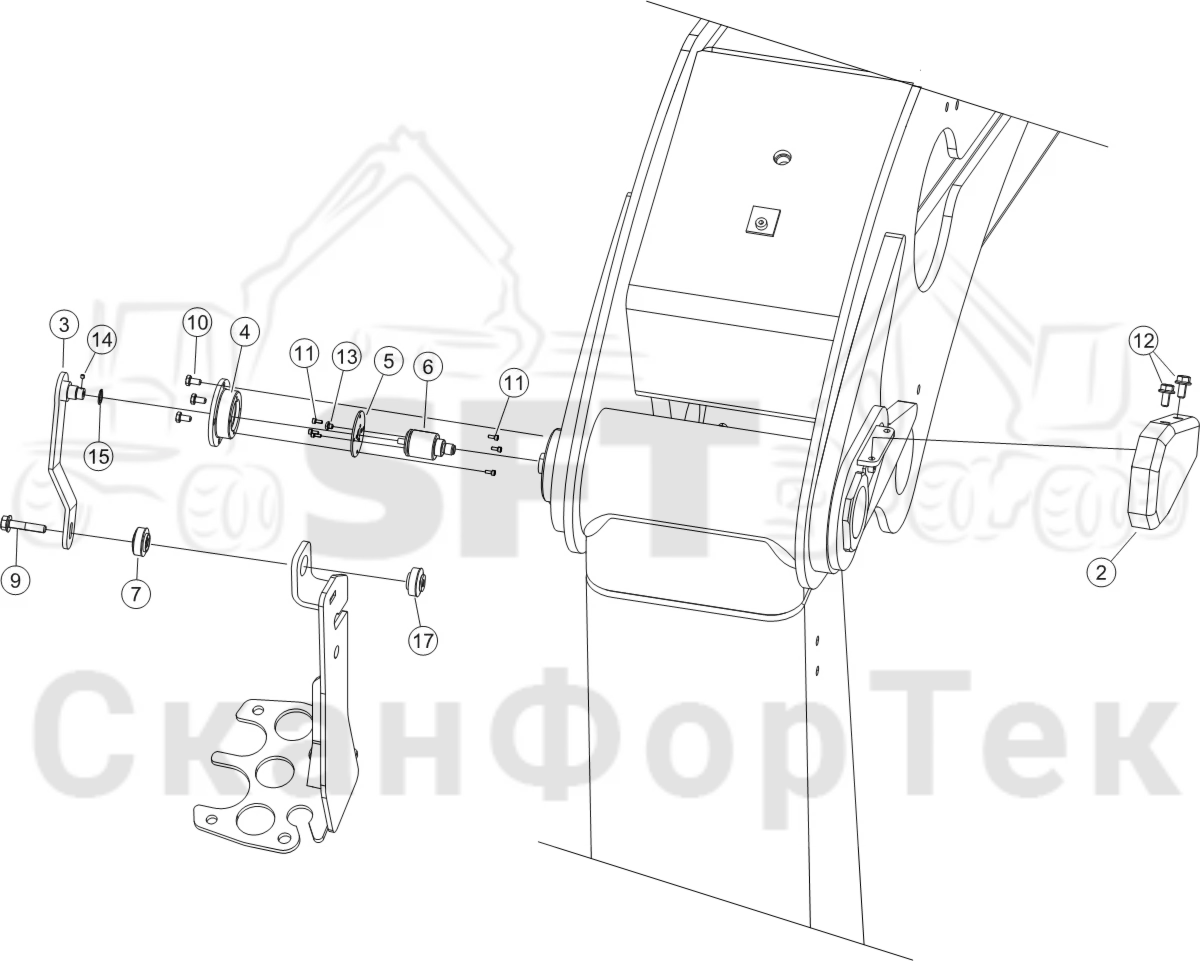 Схема: Основная стрела/Smart Crane -250/+0 Датчик