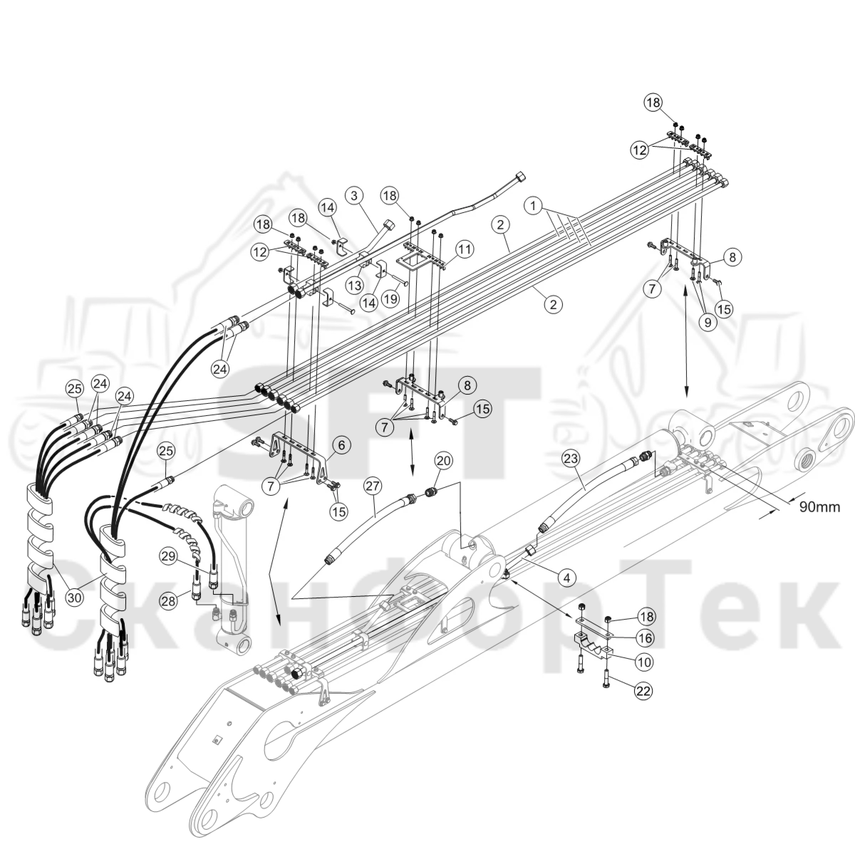 Схема: Трубы и шланги/Smart Crane