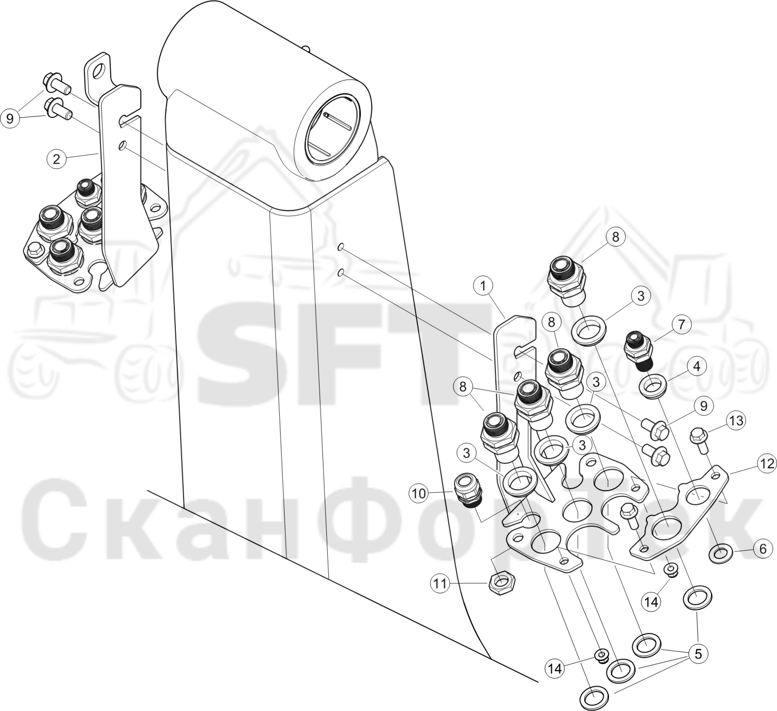 Схема: Держатель шланга -250