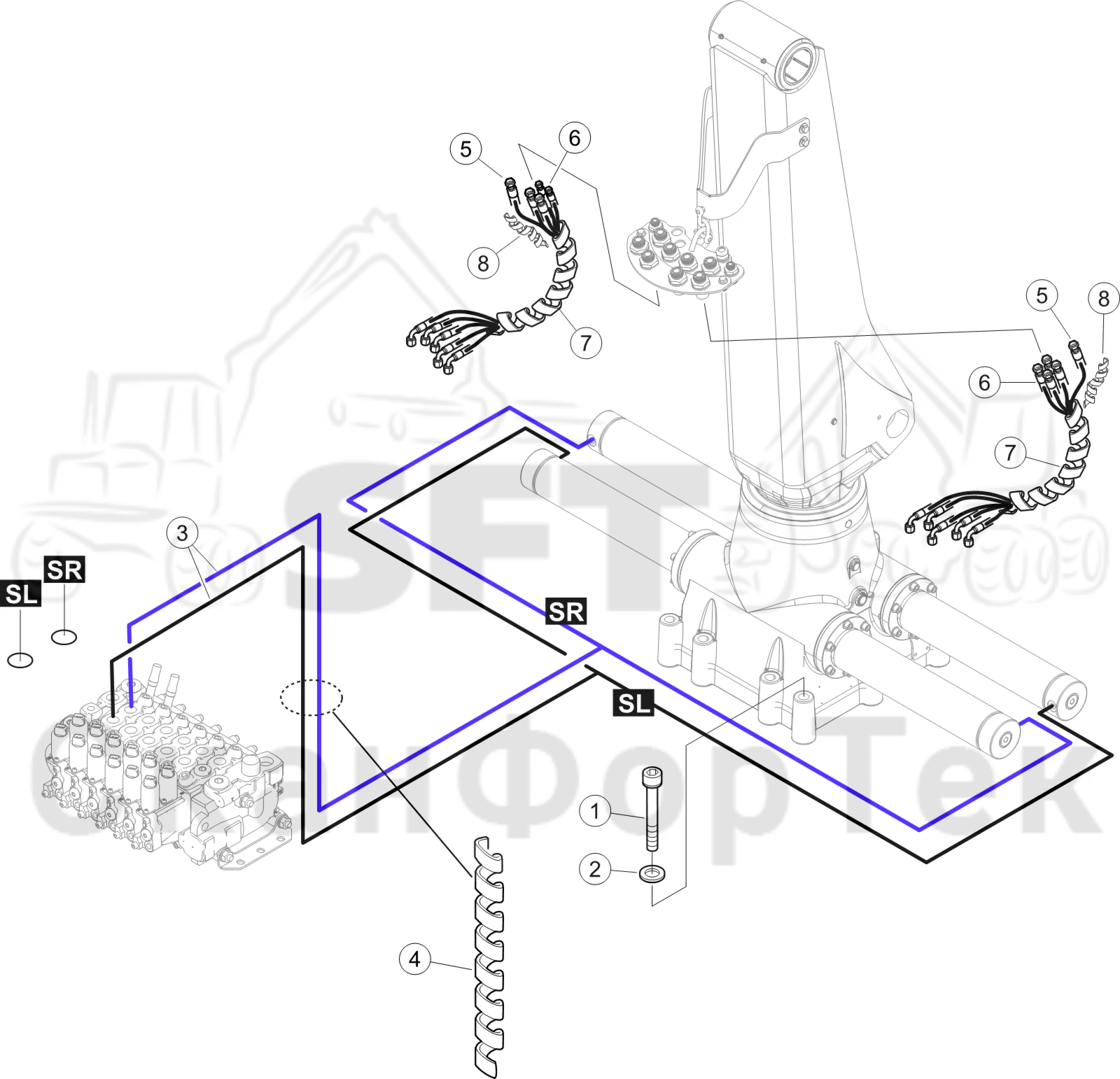 Схема: Подвод шланга