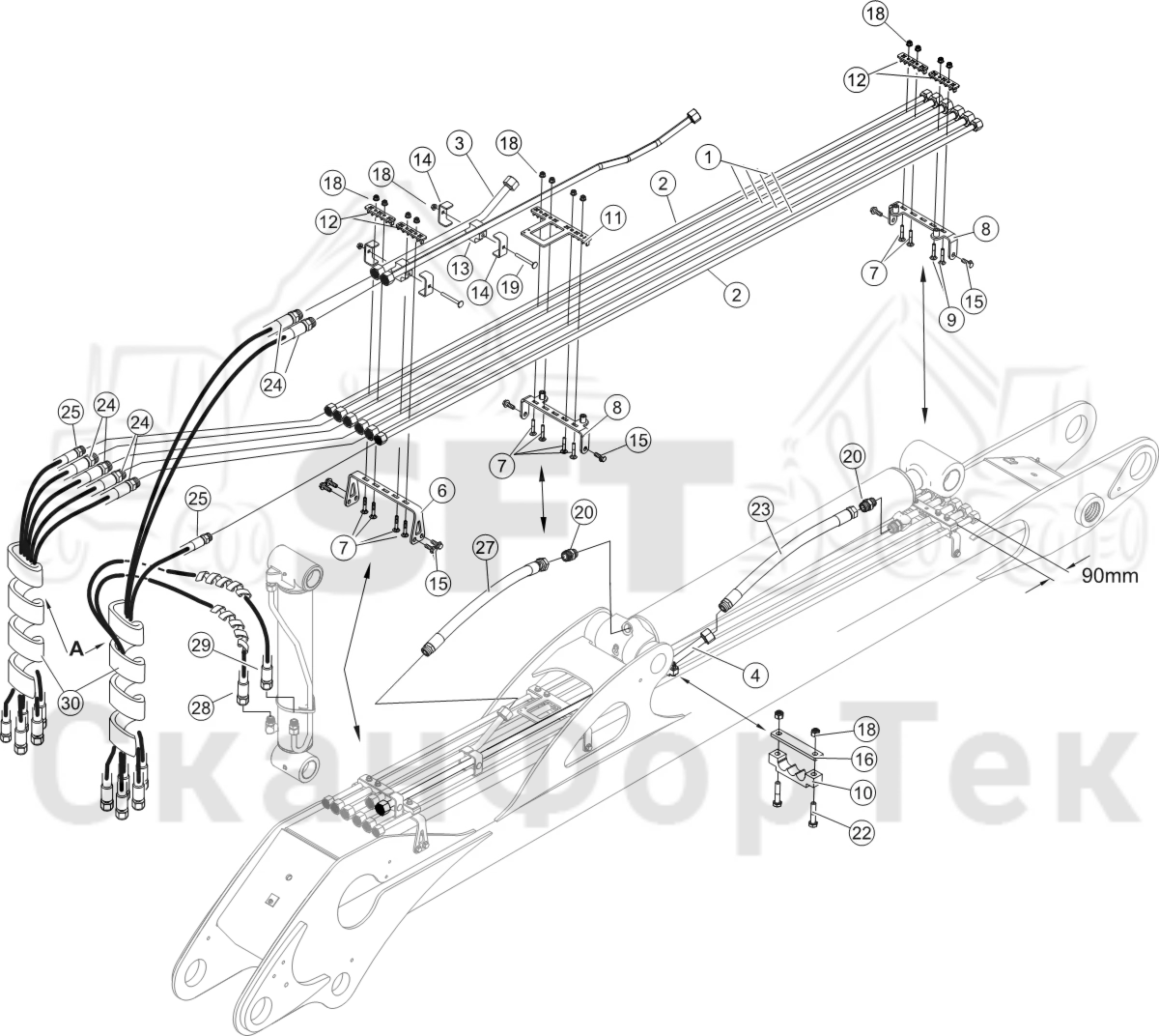 Схема: Трубы и шланги/Smart Crane