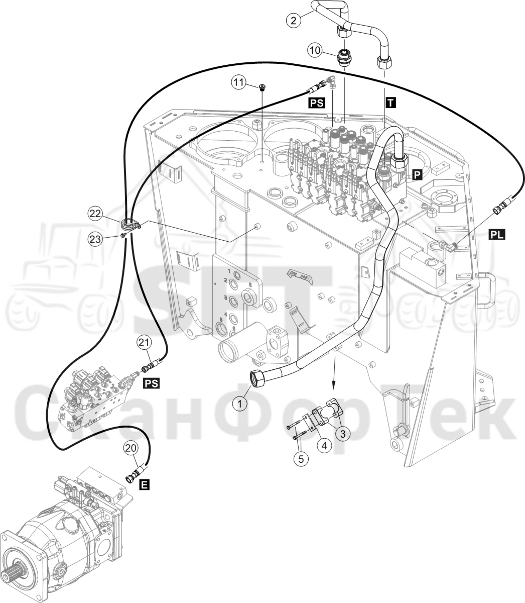 Схема: Подвод шланга SmartFlow