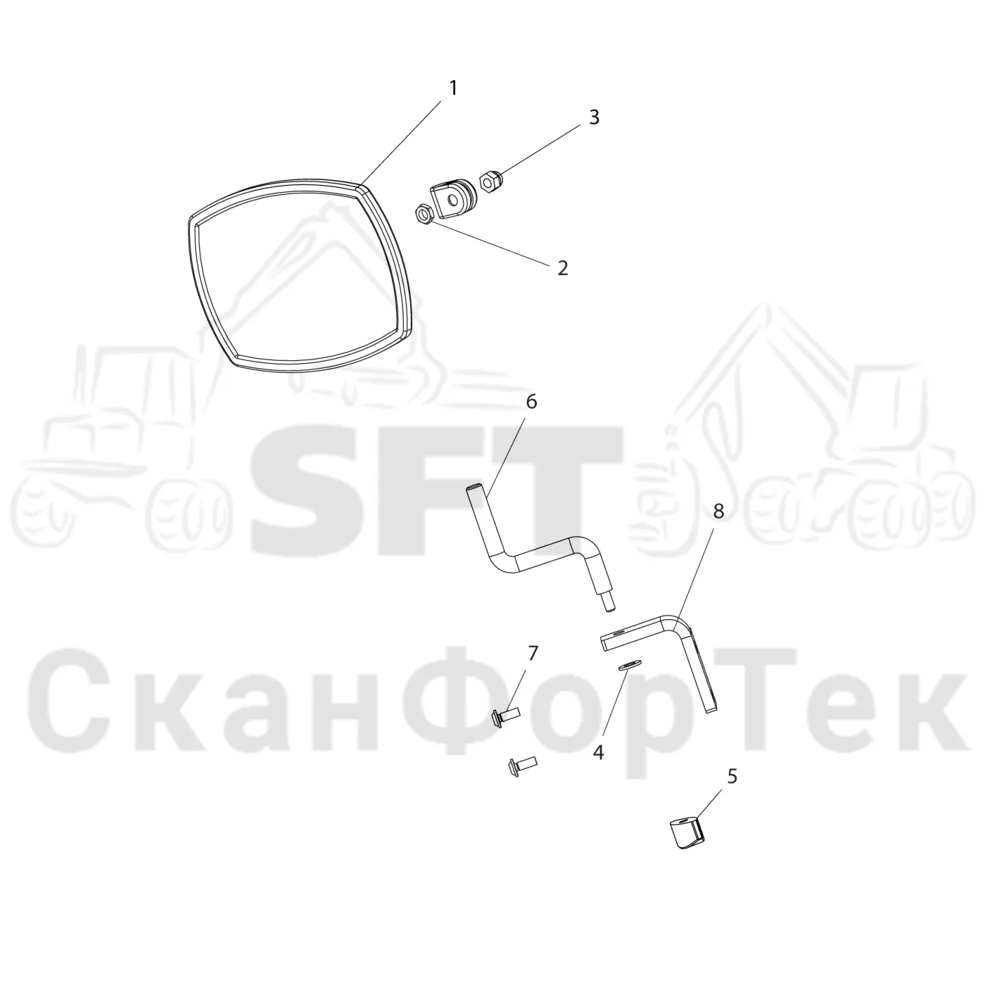Схема: Зеркало заднего вида