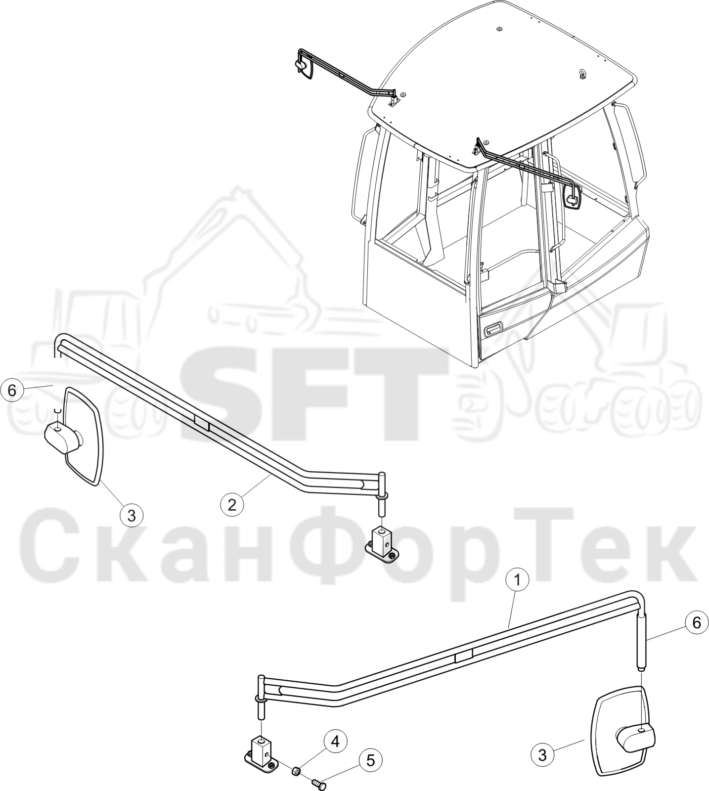 Схема: Зеркало заднего вида