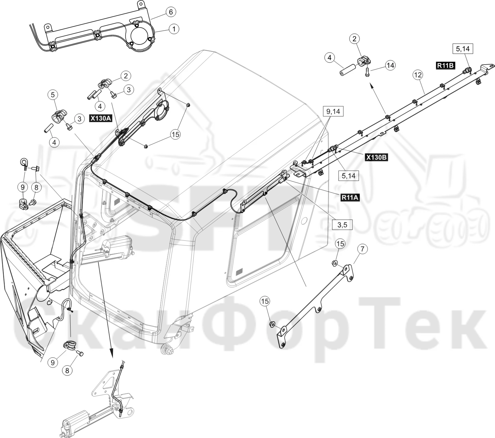 Схема: Комплект электрооборудования пожаротушения Comfort Ride  8351010485-