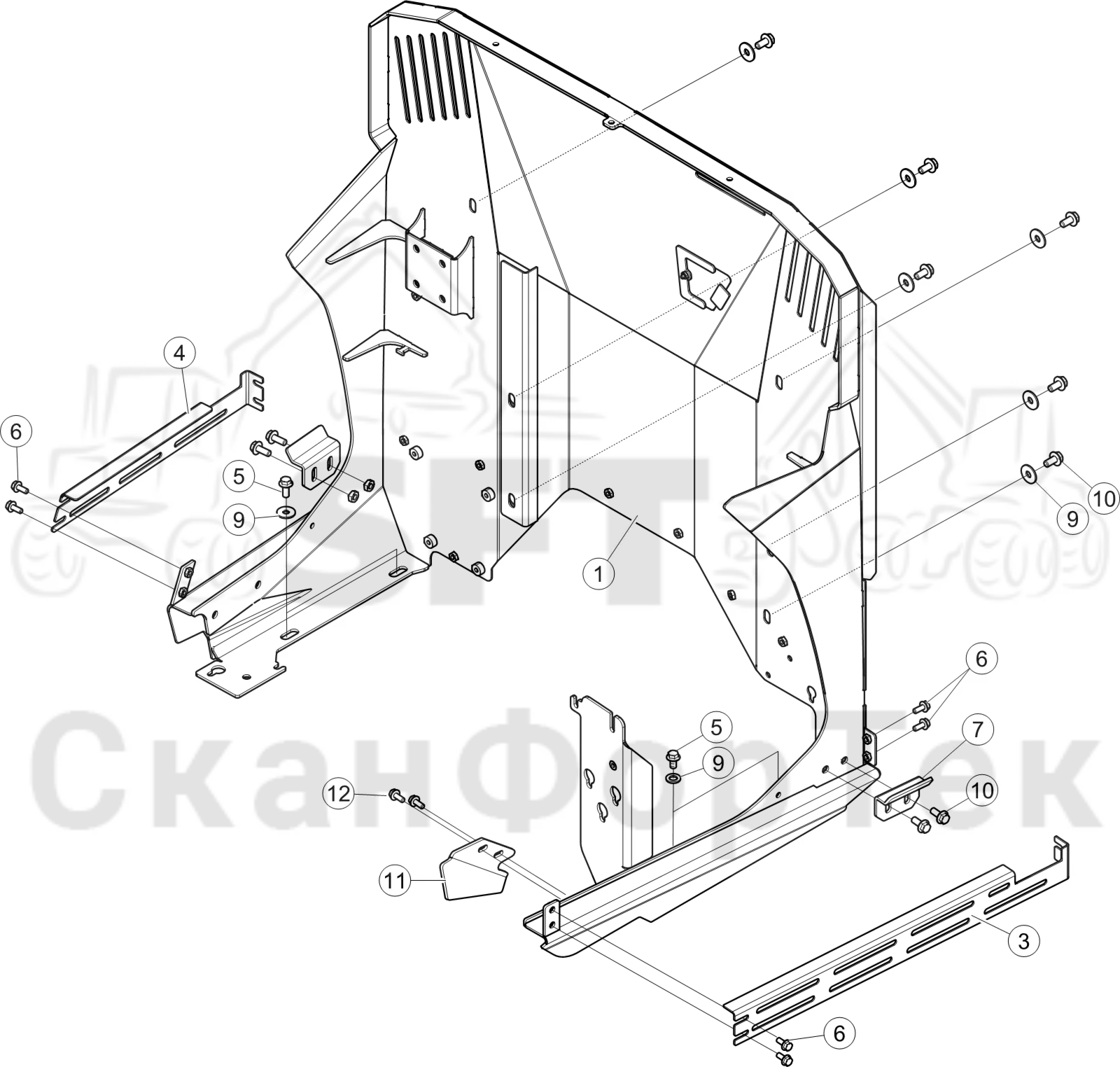 Схема: Капот двигателя Крышка