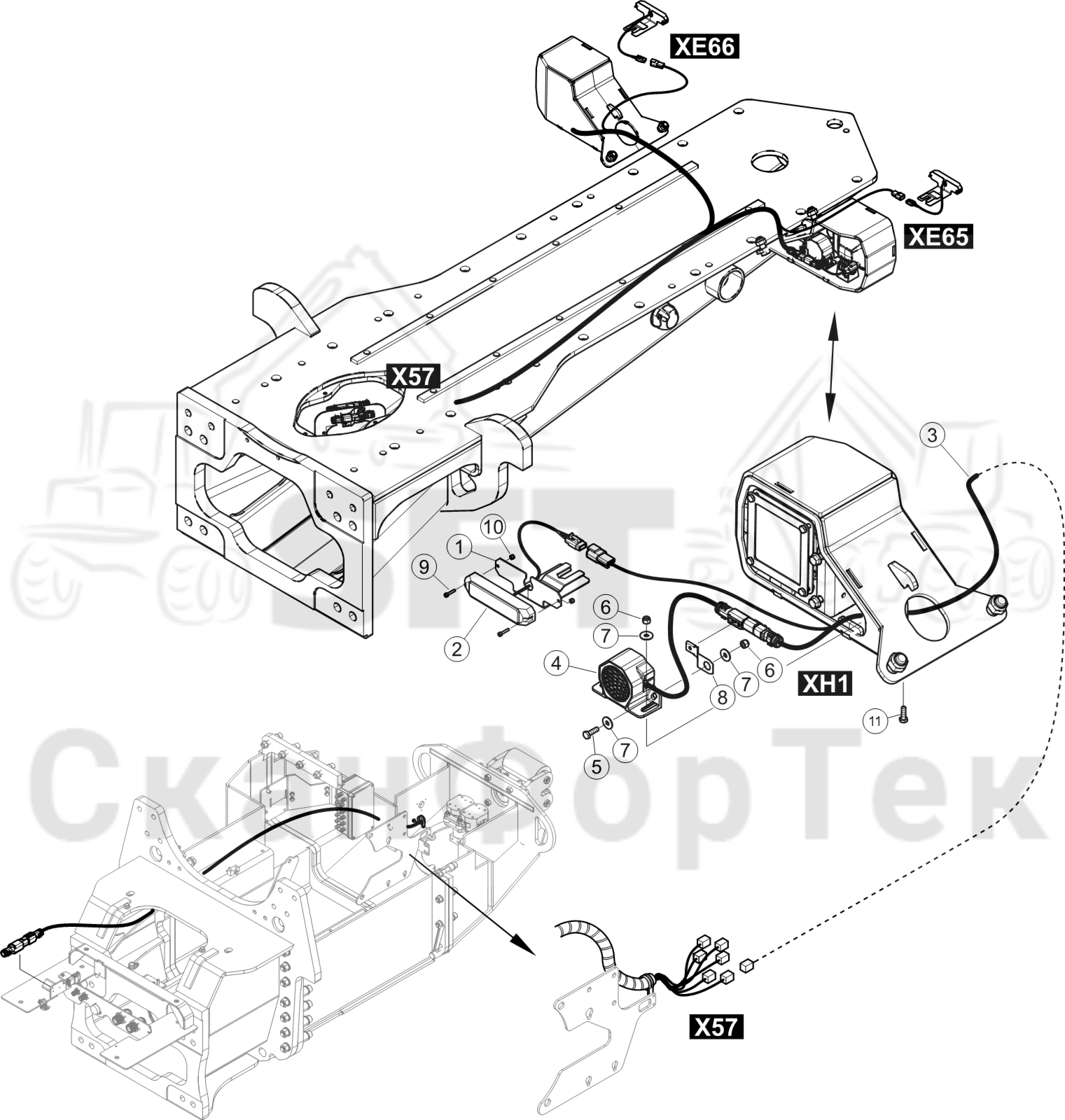 Схема: Сигнал заднего хода со стробоскопическими сигнальными огнями