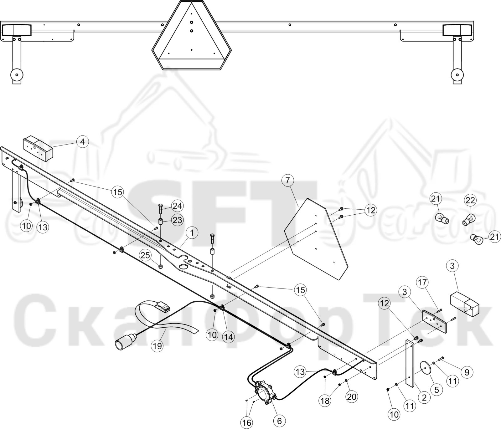 Схема: Узел задних фонарей