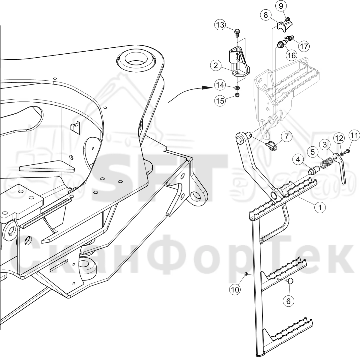Схема: Лестница бака гидравлического масла