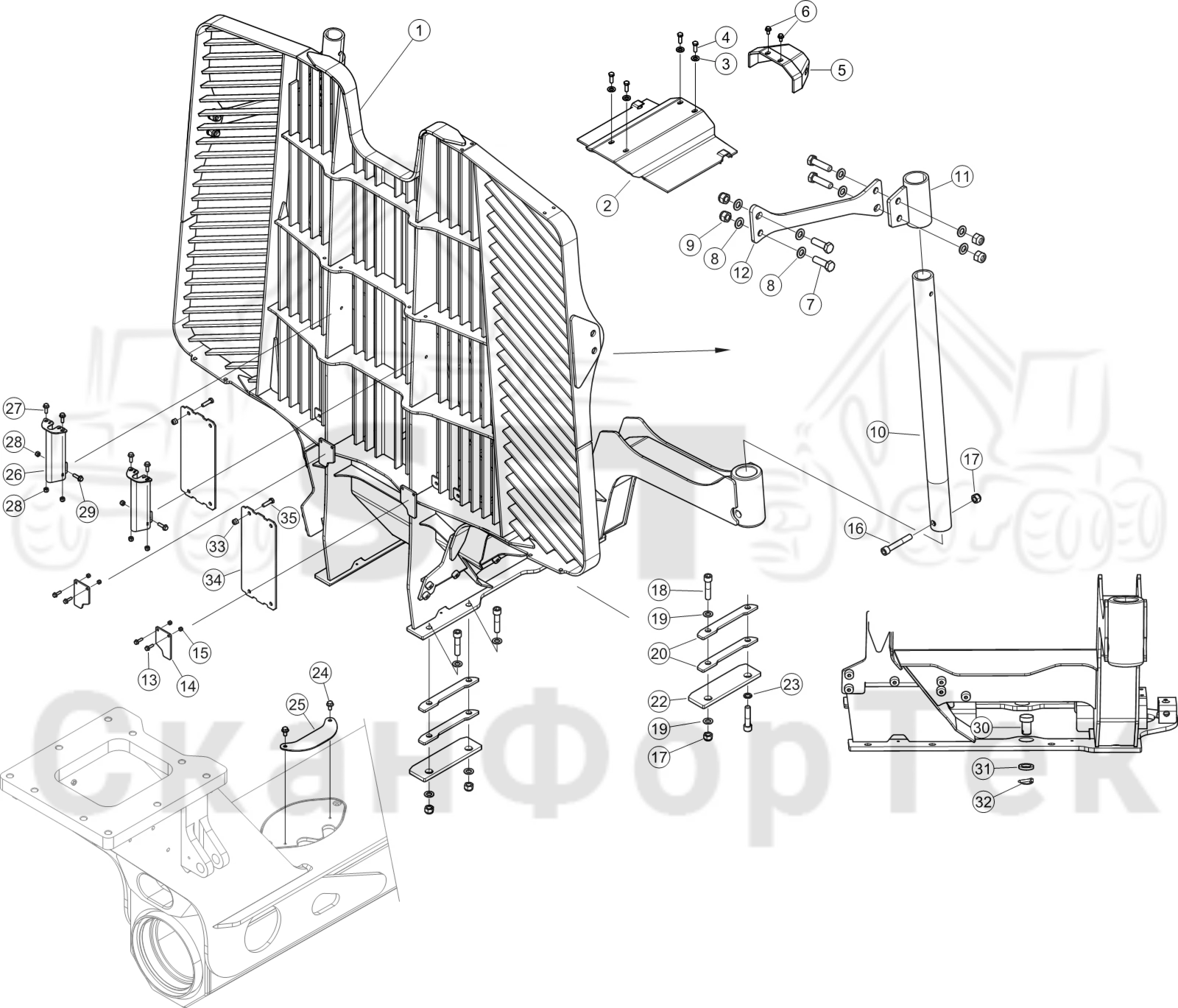 Схема: Заслонка,​ фиксированная широкий