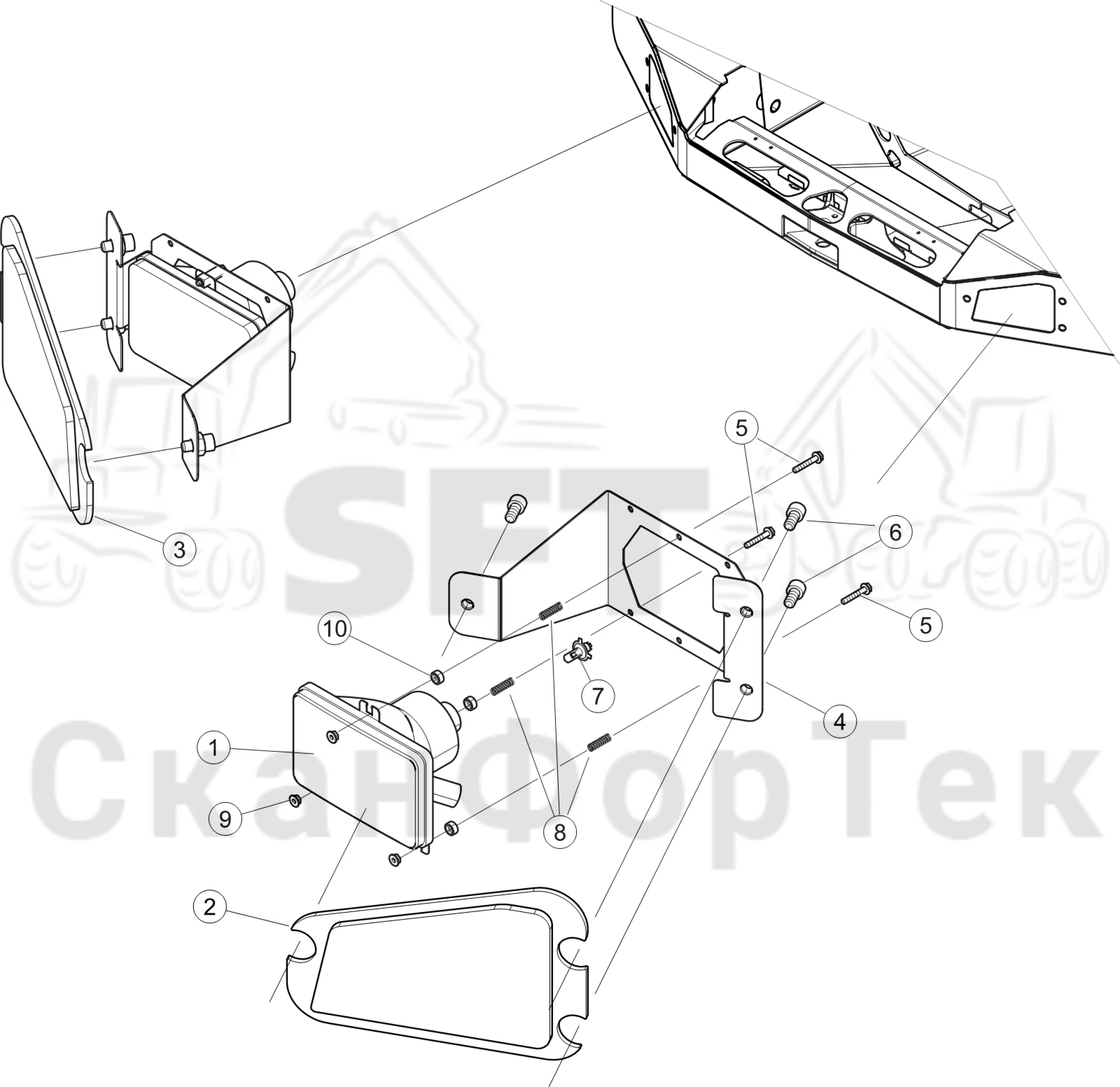 Схема: Фара передняя