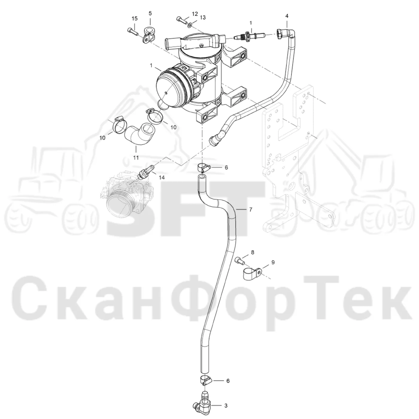 Схема: Сапун картера (49AWF KLD015027-)
