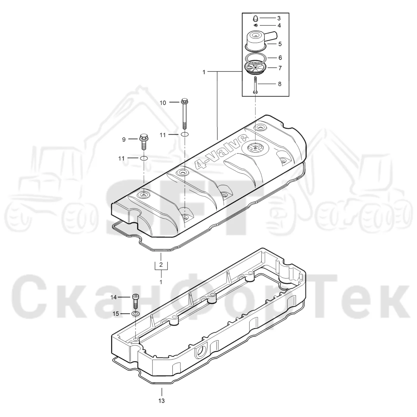 Схема: Крышка клапана (49AWF -B65200)