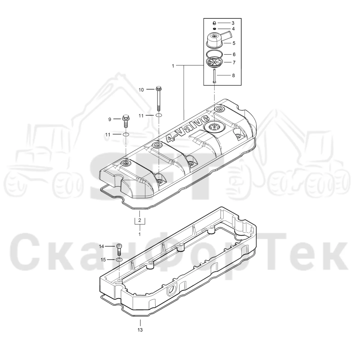 Схема: Крышка клапана (49AWF B65230-)