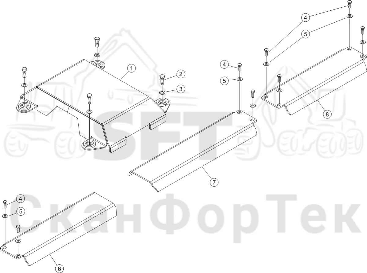 Схема: защита, 3 Коники, перемещаемая фиксированная Стойка наклона