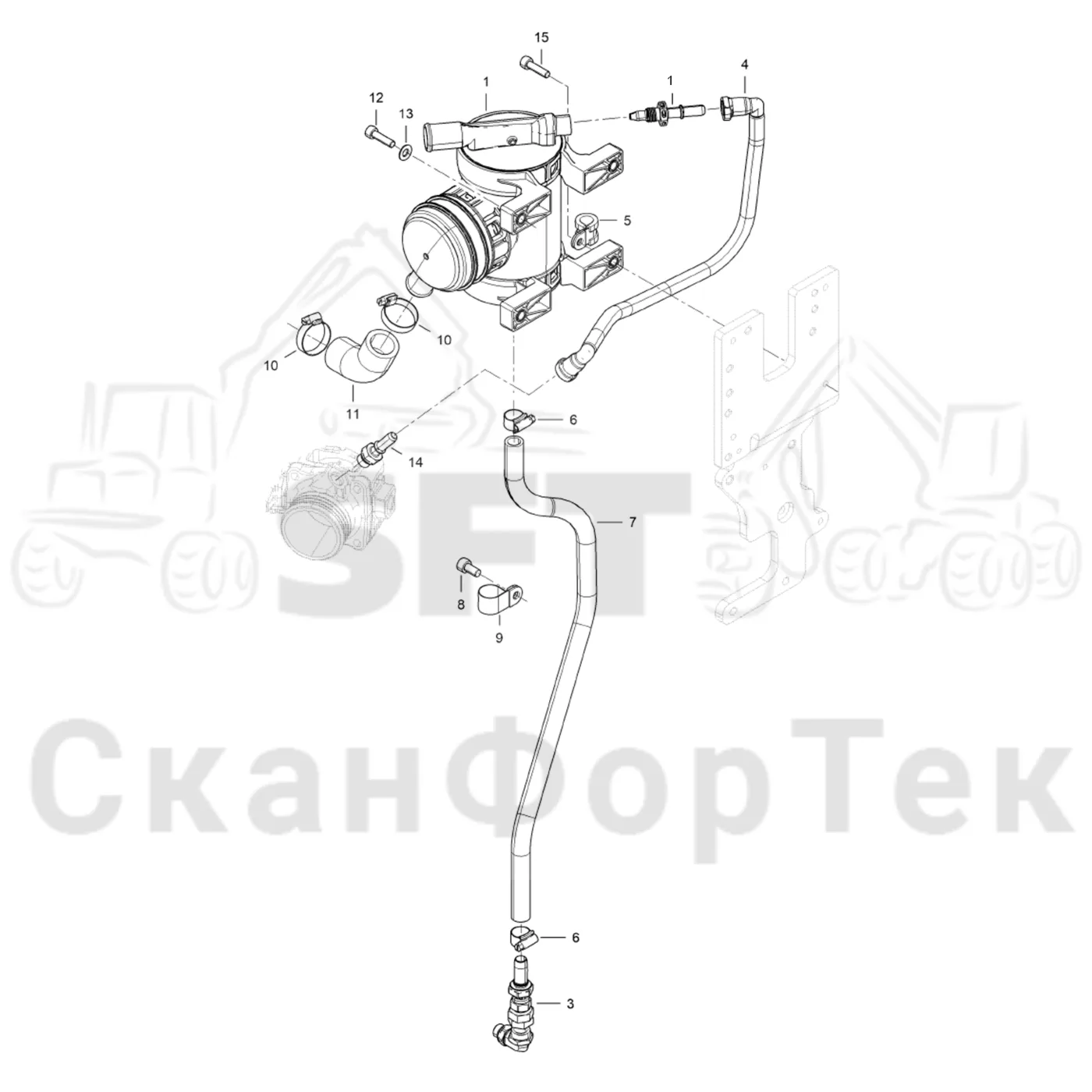 Схема: Сапун картера (49AWF -D69877)