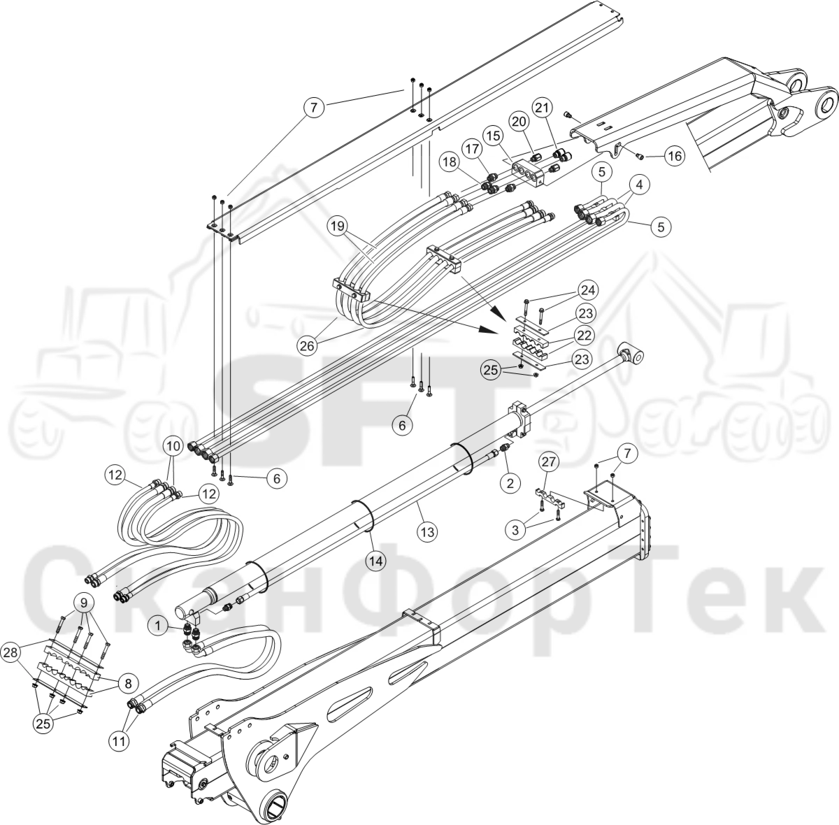 Схема: Трубы и шланги/Smart Crane  8550033741-