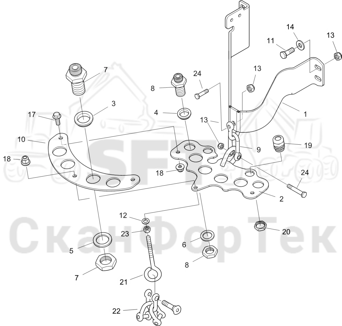Схема: Кронштейн шланга