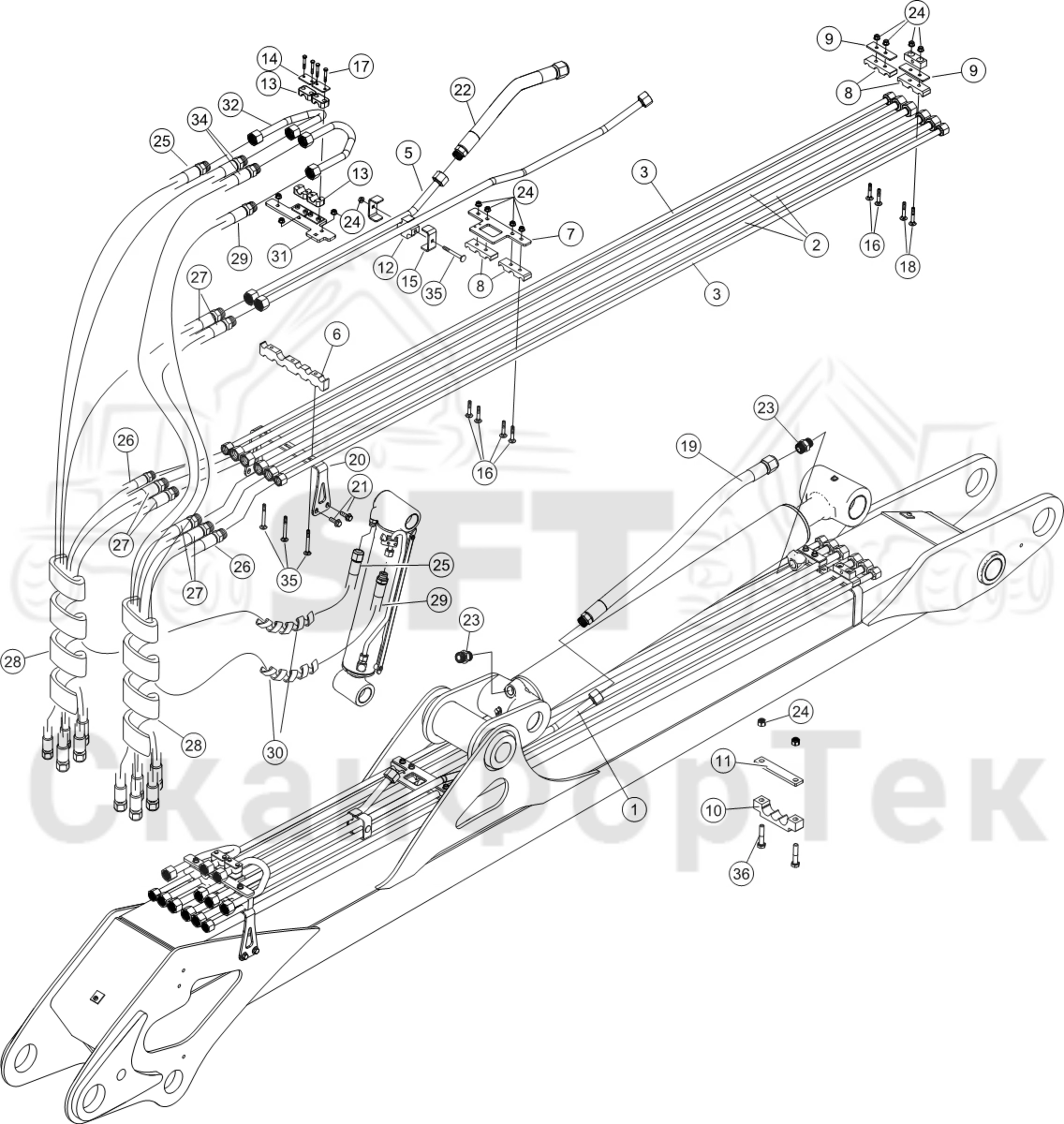 Схема: Трубы и шланги/Smart Crane 8750011611-