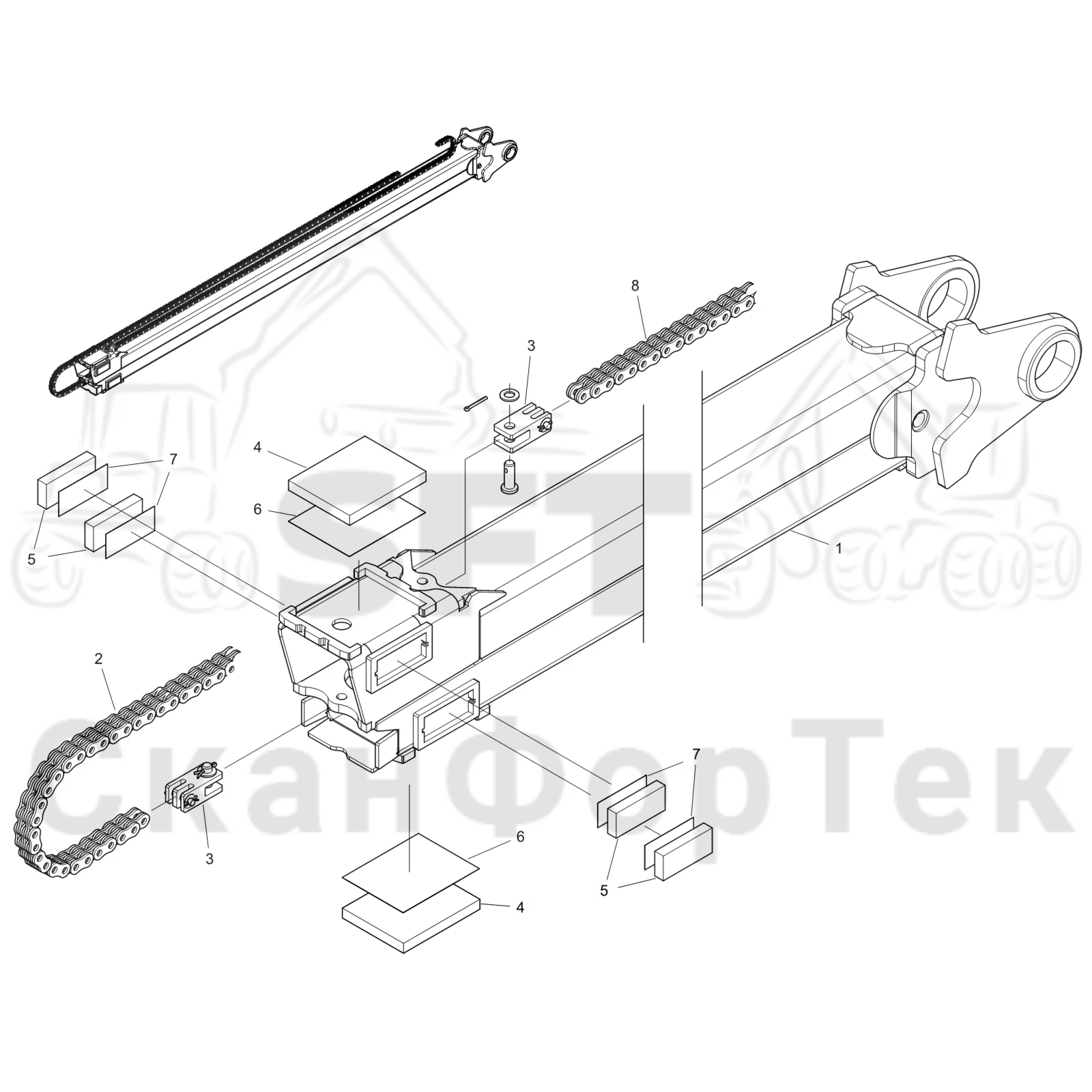 Схема: Телескопическая стрела 10 m 8750000141-