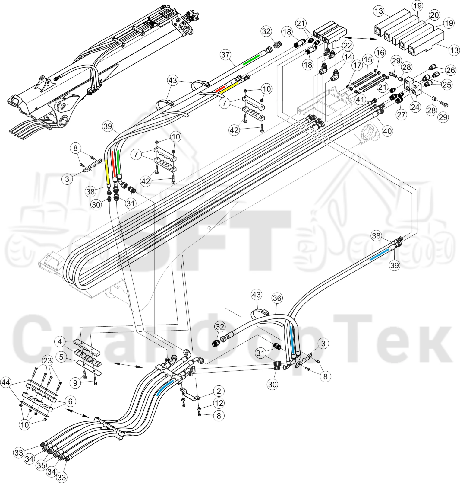 Схема: Трубы и шланги/Smart Crane