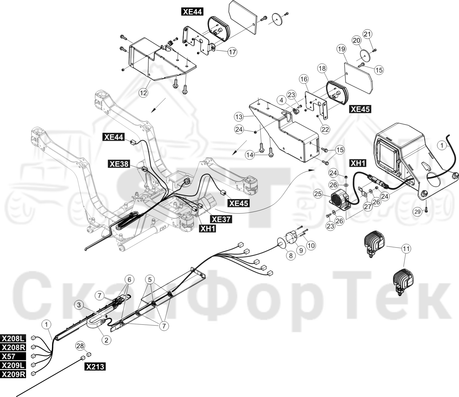 Схема: Комплект электрооборудования Расширяемый Коник,​ Комплект расширения