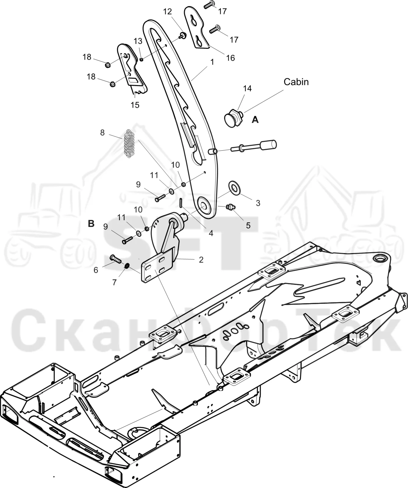 Схема: Locking lever 6WD 8950000371-
