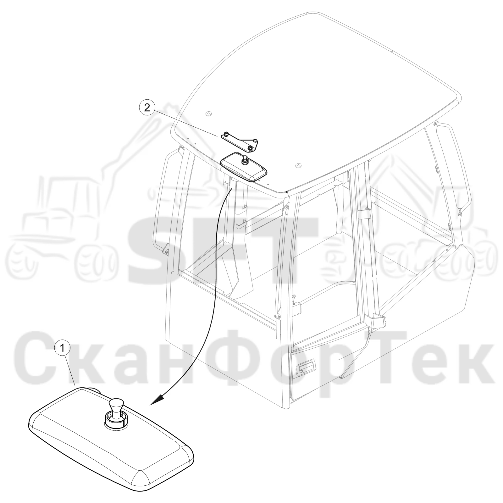 Схема: Зеркало заднего вида