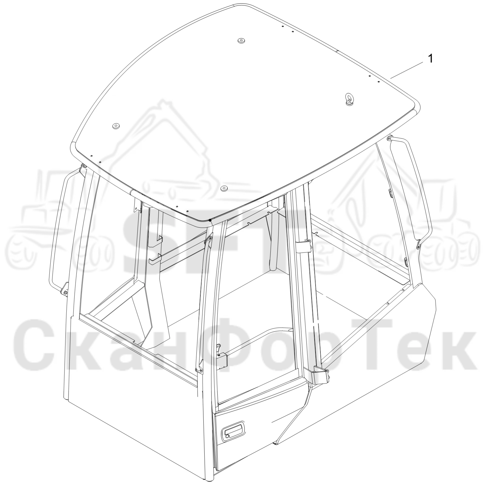 Схема: Кабина DE,​ FR,​ ES  8950011380-