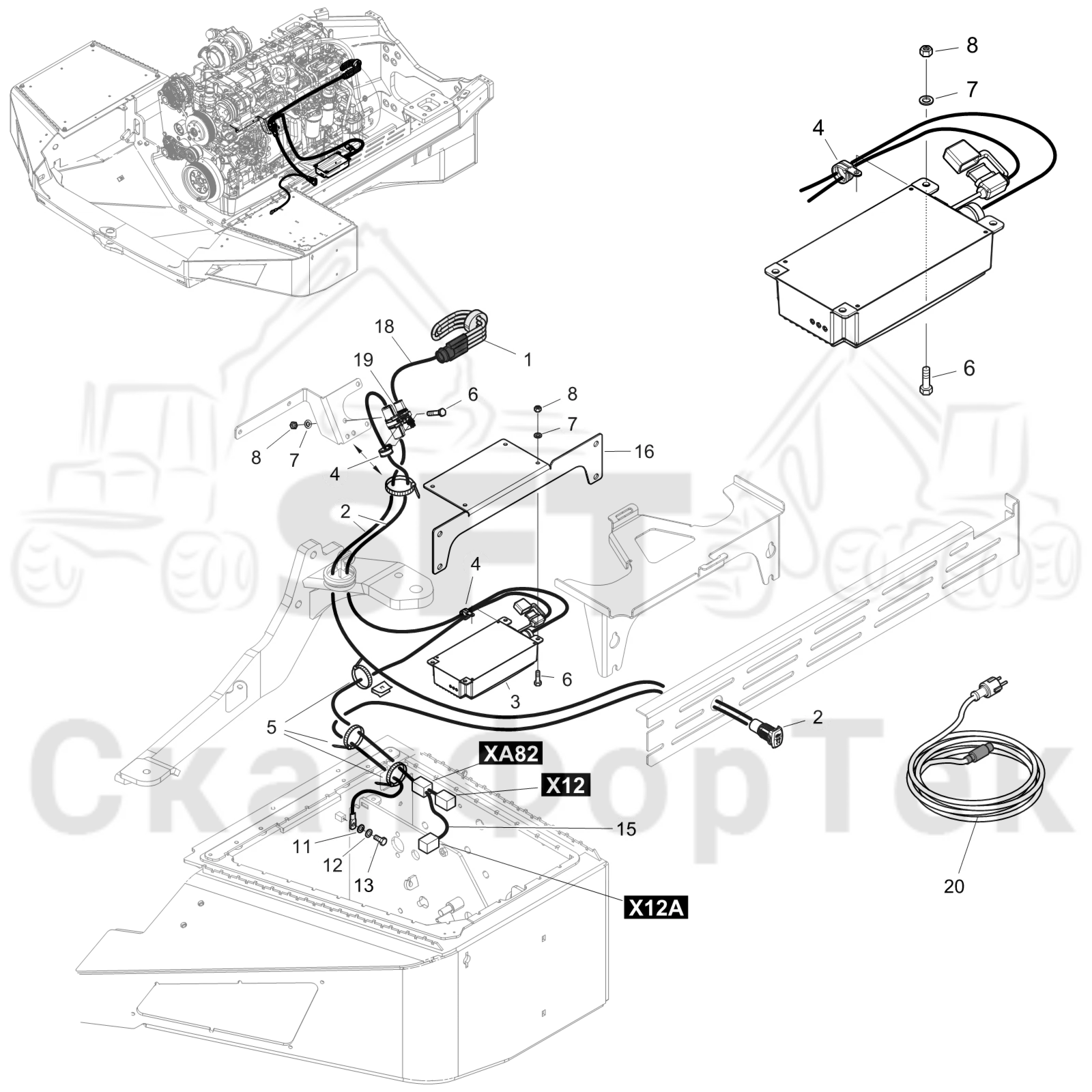 Схема: Подогреватель двигателя/электрический