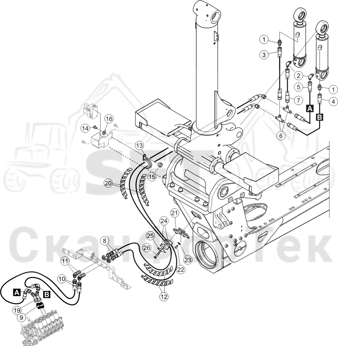 Схема: Подвод шланга