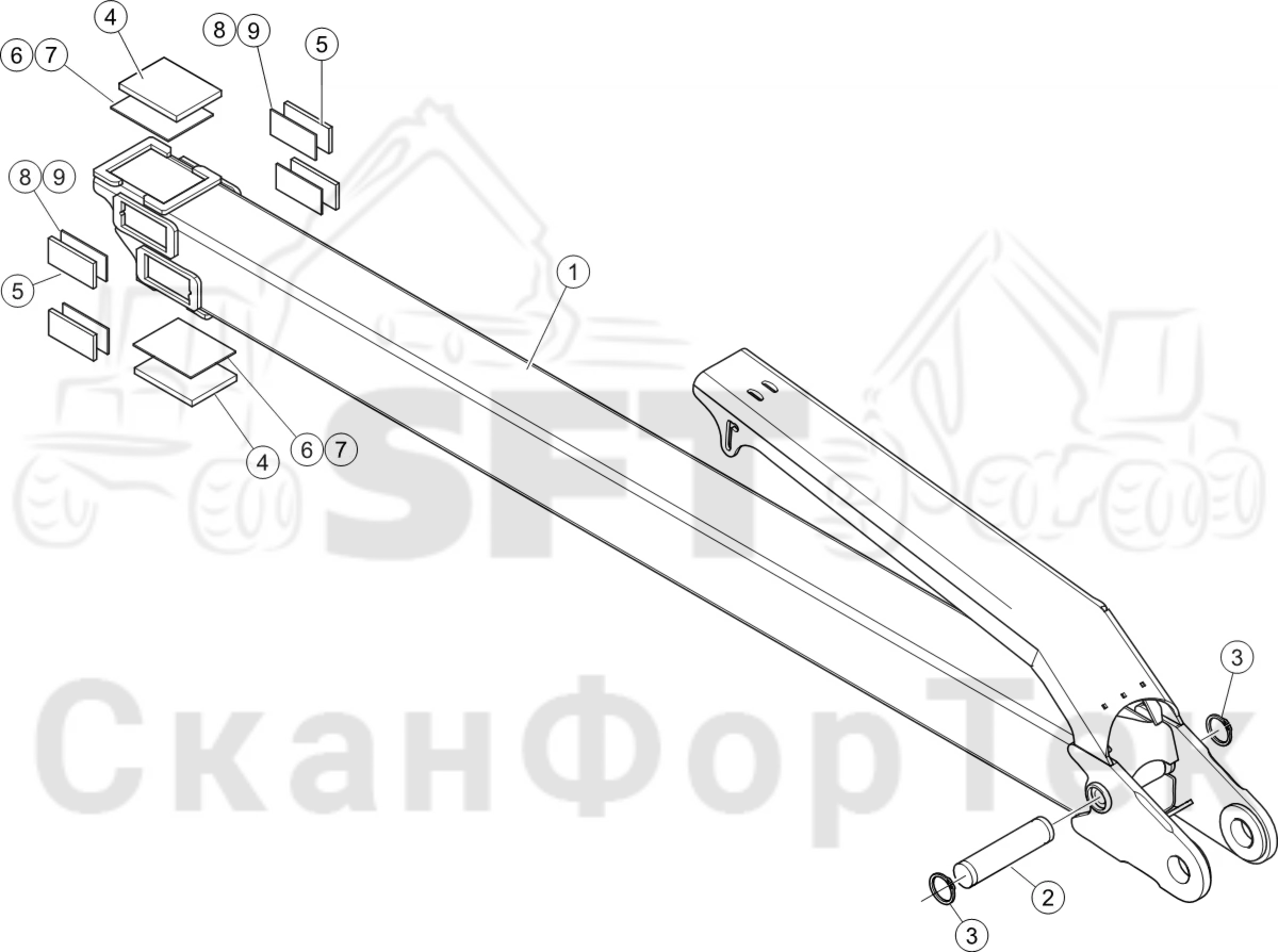 Схема: Телескопическая стрела
