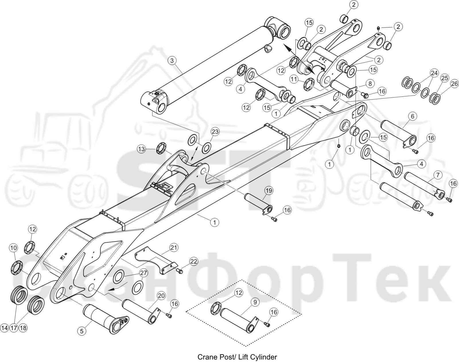Схема: Основная стрела/Smart Crane