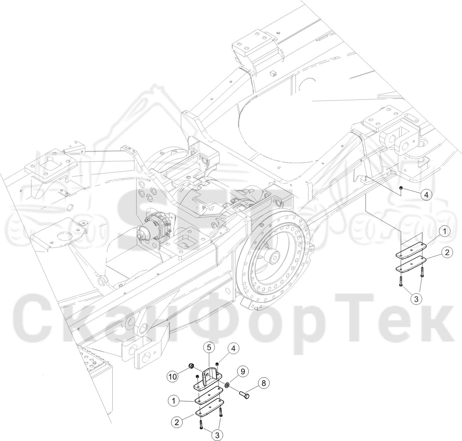 Схема: Стопор Подъемник каретки 130F STD