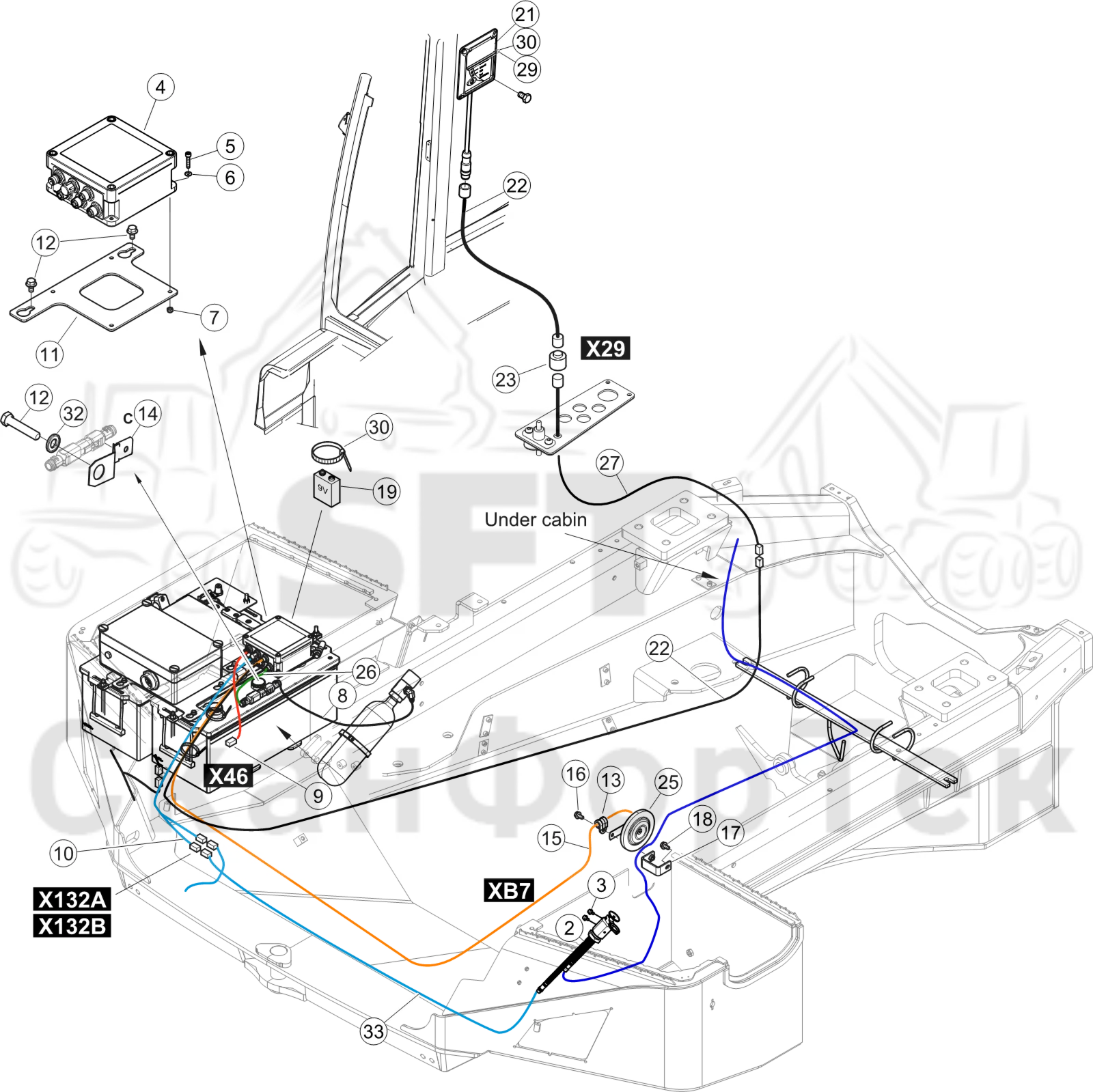 Схема: Комплект электрооборудования пожаротушения Comfort Ride  8550034390-
